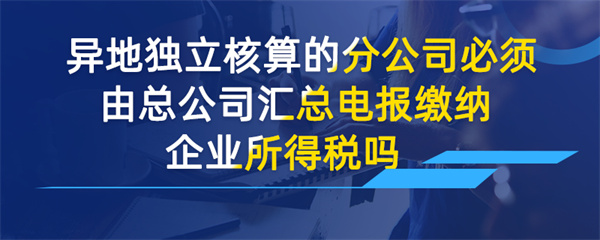 異地獨(dú)立核算的分公司必須由總公司匯總申報繳